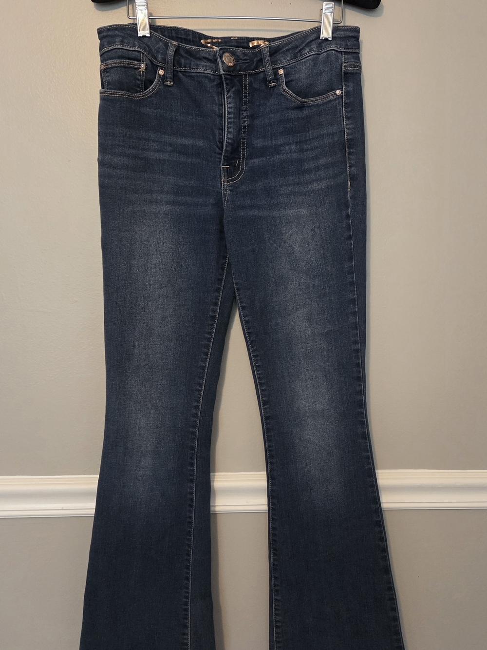 Seven7 Women's Dark Blue Flare Jeans